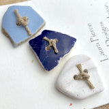 Sea Pottery Buttons, Set of 3 Ocean-Tumbled 7/8"  #LP-14