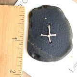 Sea Glass Button, Black Olive, Ocean-Tumbled 1-3/4"  #LP-17