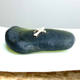 Sea Glass Button, Dark Olive, Ocean-Tumbled 1-1/2"  #LP-18