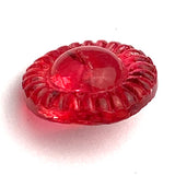 Clear Red Piecrust Vintage Glass Button 1/2" #BK922