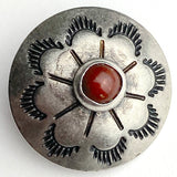 Desert Primrose 3/4" Concho Button, with "Coral" Stone  #SW-222