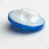 Blue/White Dahlia Vintage Glass Buttons 1/2",  #BK 322