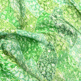 Spring Green "Patchwork" Crepe Kimono Silk Pieces, 14" x 67"