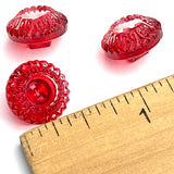 Red Acorn-Top European Vintage Glass 1/2" Buttons $3.25 each #BK264