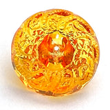 Orange Clear European Vintage/Antique Glass 7/16" Buttons $2.75 each #BK268