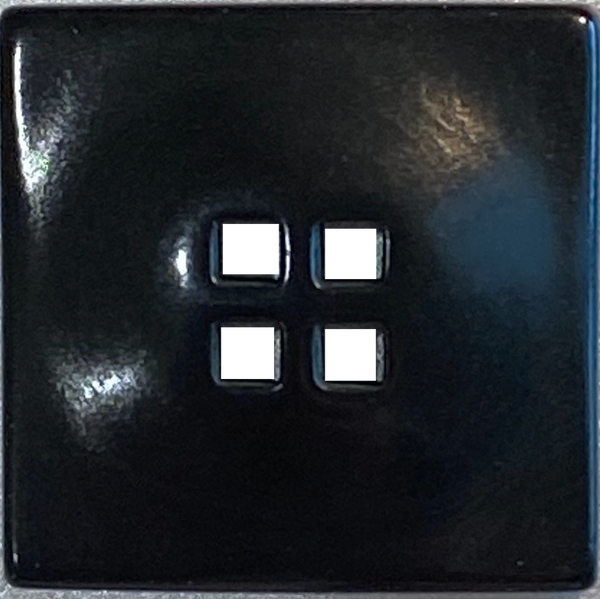 Black Corozo Button, "Five Squares" Flat Pillow 9/16" or 11/16"