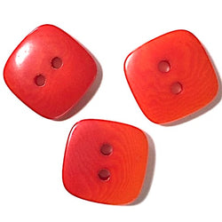 LAST ONES Bright Orange Satin Corozo Tagua 2-Hole Square 1/2" Button
