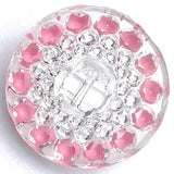 Pink Dot Clear Vintage/Antique Glass 3/4" Buttons $3.50 each #BK780