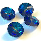 Bermuda Sea Blue 7/16" Small Swarovski Crystal Button 10mm
