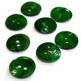 11/16" Dark Emerald Green Pearl Shell 2-hole Button, 4 for $5.50   #975-D