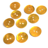1/2" Golden Yellow Pearl Shell 2-hole Button, Pack of SIX Buttons   #116-D