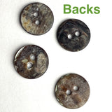 1/2" Black Rustic Shine Pearl Shell 2-hole, TWELVE BUTTONS   #112-12-D