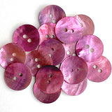 7/8" Pink Lilac Pearl Rustic Shell 2-hole, $2.00 each  #478-D