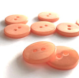 3/8" Orange Peach River Shell  2-hole Button, TEN for $8.00  #2243