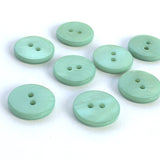 3/8" Pastel Turquoise Blue Green River Shell 2-hole Button, TEN for $8.00   #2246