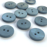 3/8" Cool Gray Blue River Shell 2-hole Button, TEN for $8.00   #2253