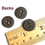 Nutmeg/Black Ceramic Buttons 5/8" Round 2-Hole #RN-NSR