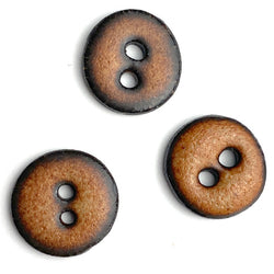 Nutmeg/Black Ceramic Buttons 5/8" Round 2-Hole #RN-NSR