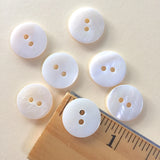 Natural White River Shell 5/8" 2-hole Button, Pack of 8 for $4.80  #0022
