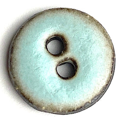 Celadon/Brown Ceramic Buttons 11/16" Round 2-Hole #RN-CSR