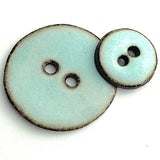 Celadon/Brown Ceramic 1" Buttons Round 2-Hole #RN-CLR