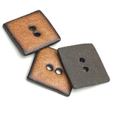 Nutmeg/Black Ceramic 1" Square Buttons 2-Hole #RN-NSQ