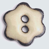 Tan/Black Ceramic 3/4" FlowerTButtons 2-Hole #RN-RSFL