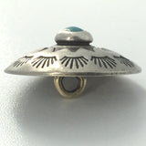 Blue Bead Pasque Flower, 1" Concho Button w. "Turquoise",  #SW-69