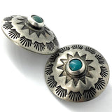 Blue Bead Pasque Flower, 13/16" Concho Button w. "Turquoise",  #SW-52