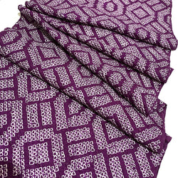 Purple/White All-Shibori Vintage Kimono Silk Pieces from Japan. 13.5" x 39" #856