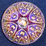 Gold and Purples Mandala Treasure Czech Glass 27mm / 1"  # CZ 145-B