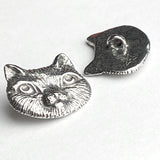 Cat Button, 7/8" Pewter from Green Girl Studios, Kitty  #G345
