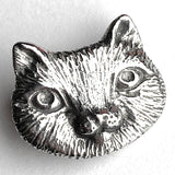 Cat Button, 7/8" Pewter from Green Girl Studios, Kitty  #G345