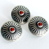 Red Bead Agave Flower 13/16" Concho Button #SW-213