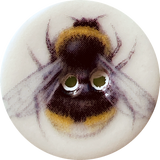 Bumble Bee Button, Handmade Porcelain 7/8"