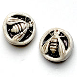 Bee Art Stone Button by Susan Clarke 1/2" #SC-1044