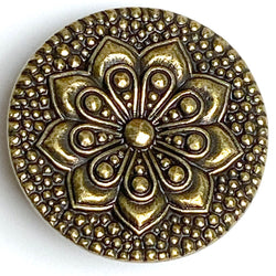 SALE Antique Brass 9-Petal Flower Button 1-1/4"  #SC-458-B