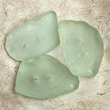 Beach Glass Buttons, 3 Green 1", Real Tumbled Sea Glass #BCH-28