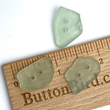 Beach Glass Buttons, 3 Green 1", Real Tumbled Sea Glass #BCH-28