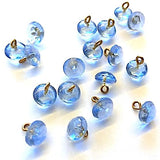 Light Periwinkle Blue Vintage Glass Clear Faceted Buttons 5/16"  #GL362