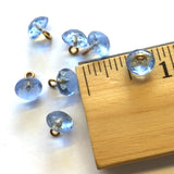 Light Periwinkle Blue Vintage Glass Clear Faceted Buttons 5/16"  #GL362