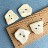 Beach Pottery Buttons, Set of 4 White 1",  #BCH-30
