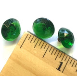 Emerald Green Vintage Faceted Glass Buttons, 1/2" # GL 367