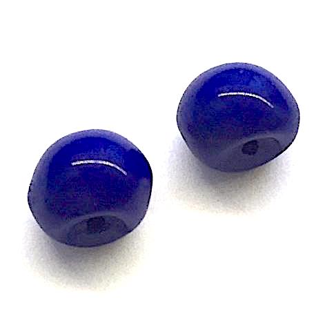 Royal Blue Tiny Vintage Roly-Poly Small Glass Button-Beads, 1/4" # GL369