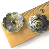 Hollyhock Flower Concho Button German Nickel Silver 1"  #SW-65