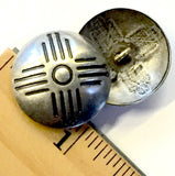 Sun Zia Symbol Concho Button Silver 1"  #SW-64