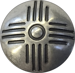 Sun Zia Symbol Concho Button Silver 1"  #SW-64