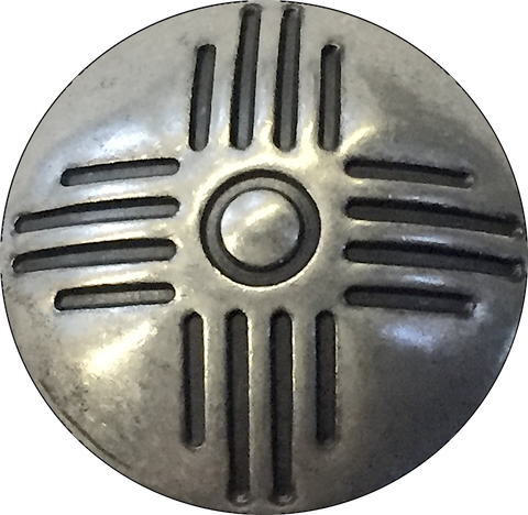 Sun Zia Symbol Concho Button Silver 5/8"  #SW-78