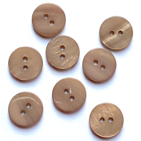 Light Brown River Shell 5/8" 2-hole Button, Pack of 8 for $8.00  #1786