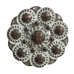 Copper & White Bead-Look 3/4" Button  #SWC-60